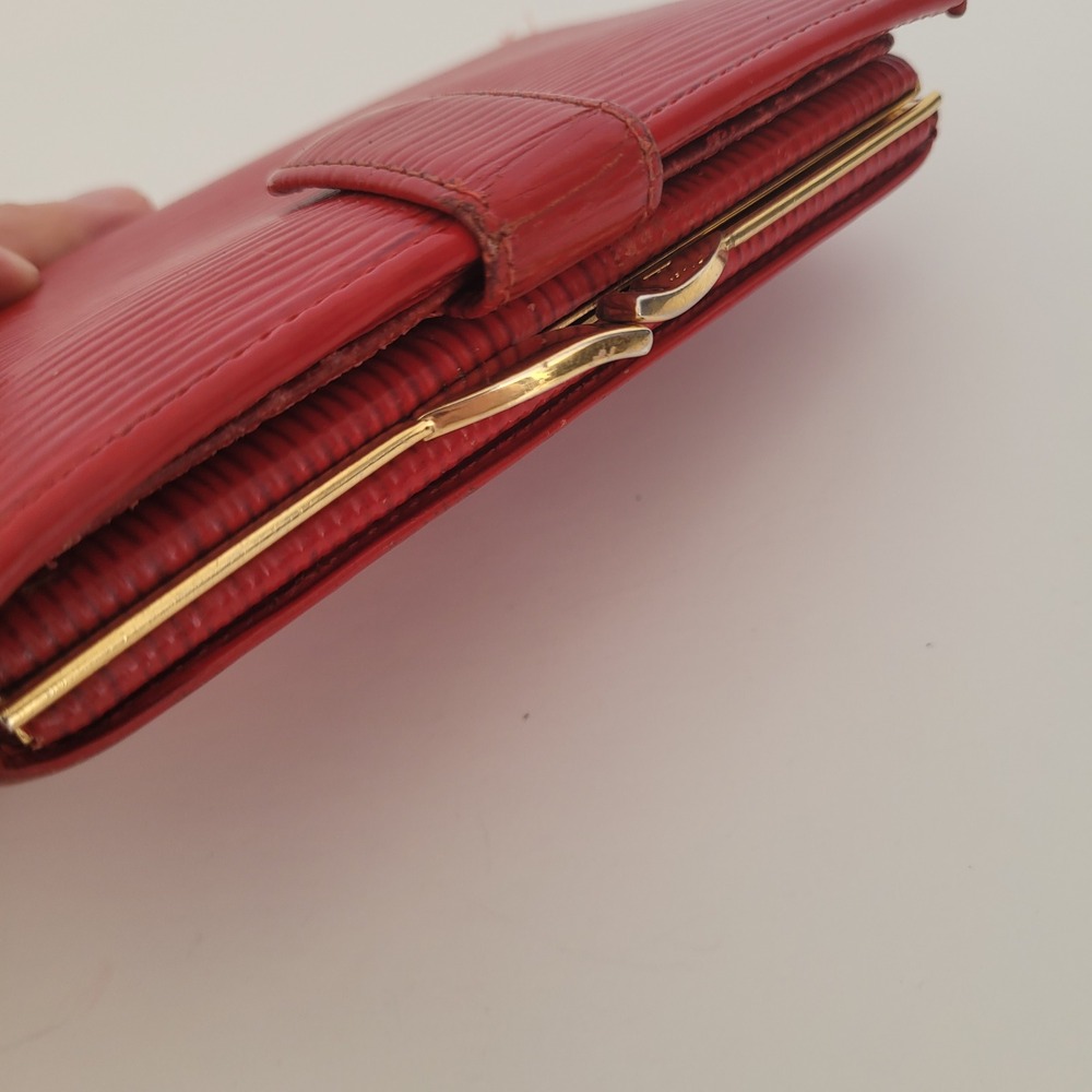 Louis Vuitton Red Epi Leather Portefeuille Viennois Kiss Lock Wallet MI0918 - Picture 11 of 13